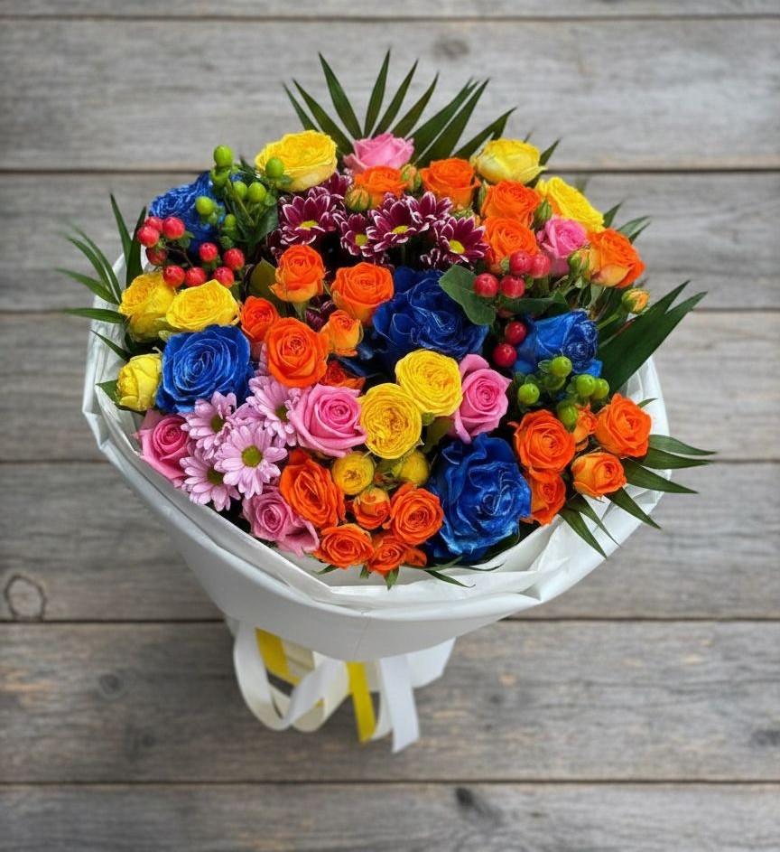 Букет цветов из: Розы и Хризантемы в Платаве