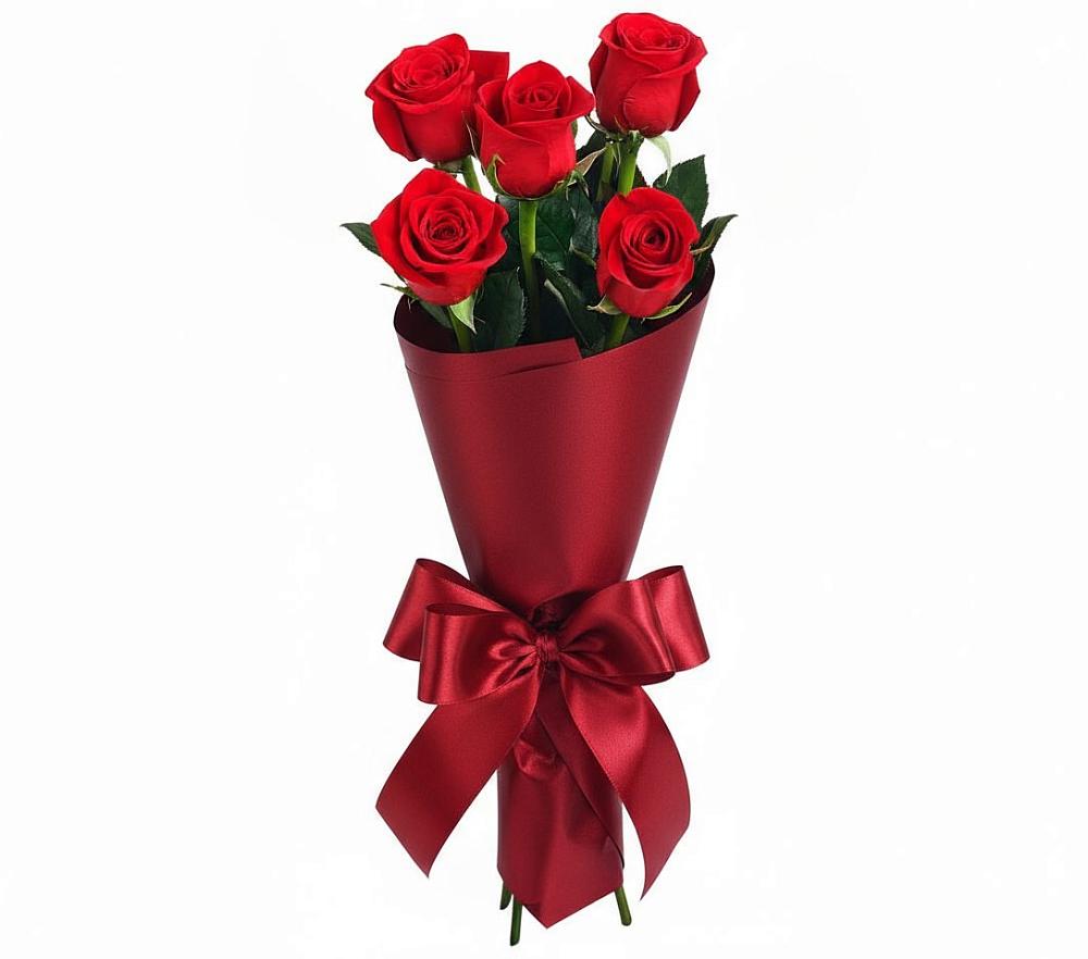Букет 5 Красных роз Эдлесс Лав в Платаве