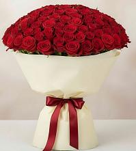 Букет 101 Красная роза Милано в Платаве