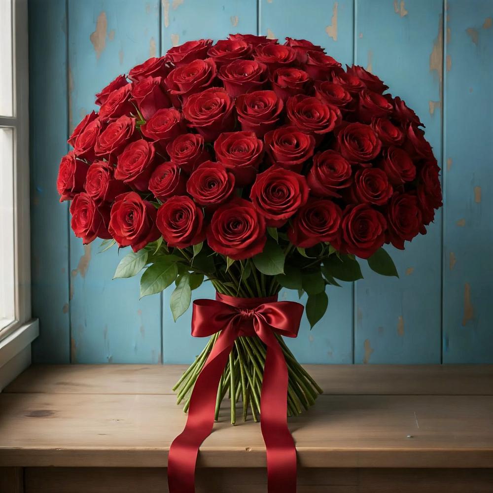 Букет Красные розы Блэк Меджик в Платаве
