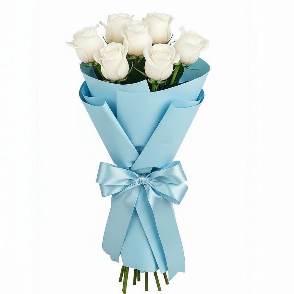 Букет 7 белых роз Проуд в Платаве