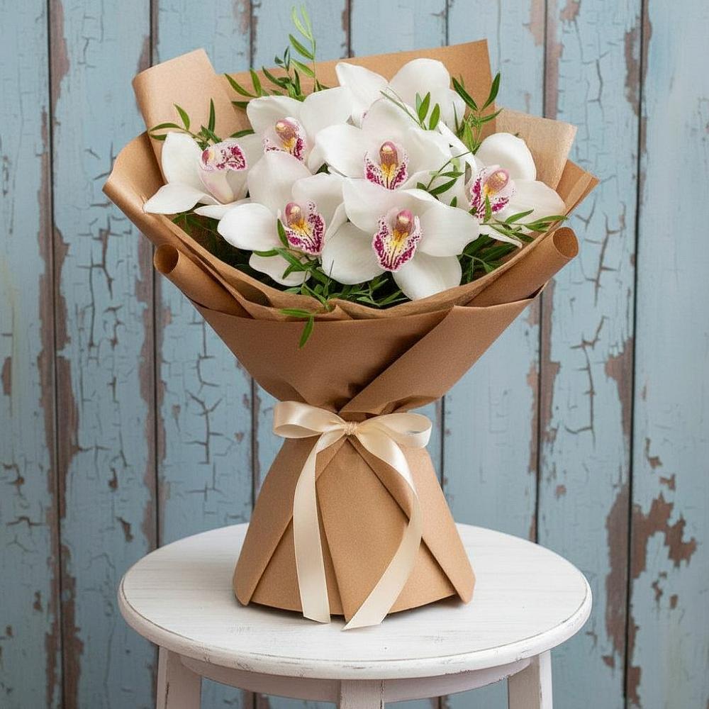 Букет цветов из: Орхидеи и Розы в Платаве