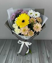 Букет цветов из:  Розы, Герберы и Хризантемы #REPLACE_PRED# Платаве