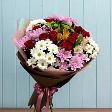 Букет цветов из:  Розы, Хризантемы и Альстромерии #REPLACE_PRED# Платаве