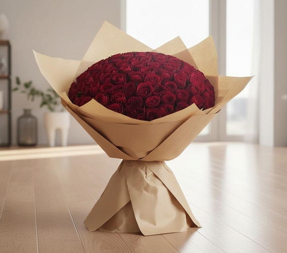 Букет 101 Красная роза в Платаве