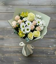 Букет цветов из:  Альстромерии, Розы и Хризантемы в Платаве