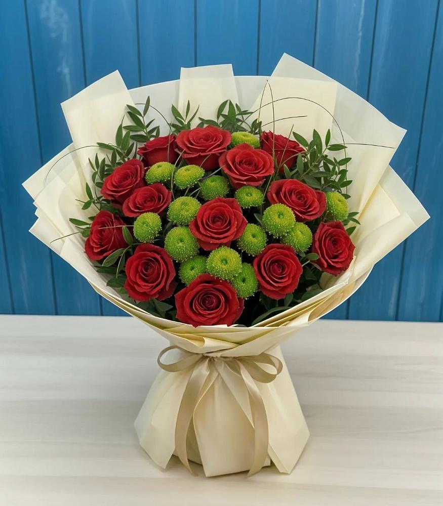 Букет цветов из: Розы и Хризантемы в Платаве