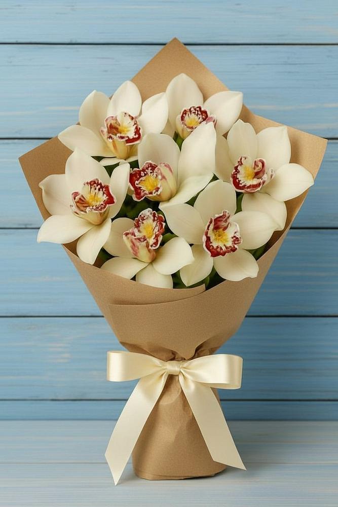 Букет цветов из: Орхидеи и Розы в Платаве