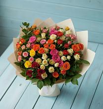 Букет Микс из разноцветных кустовых роз #REPLACE_PRED# Платаве